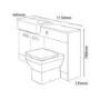 Cuba Toilet & Basin Grey Combination Suite Unit with Square Tabor Toilet