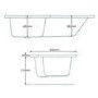 Left Hand L-Shaped Shower Bath with  Front Panel and Hinged Shower Screen and Towel rail - L1670 x W850mm