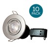 10 Pack - Fixed Fire Rated Spotlight - Chrome Twist &amp; Lock