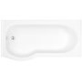 Dee Left Hand P Shape Bath with Front Panel and Screen - 1675 x 850mm