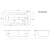 Dee Right Hand P Shape Bath with Front Panel and Screen - 1675 x 850mm