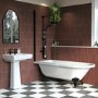 Freestanding Single Ended Shower Bath with Black Feet & Bath Screen - Park Royal