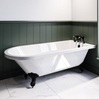 Freestanding Single Ended Bath with Black Feet 1670 x 740mm - Park Royal Freestanding Single Ended Bath with Black Feet 1670 x 740mm - Park Royal