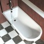 Freestanding Single Ended Shower Bath with Black Screen & Bronze Feet 1670 x 740mm - Park Royal