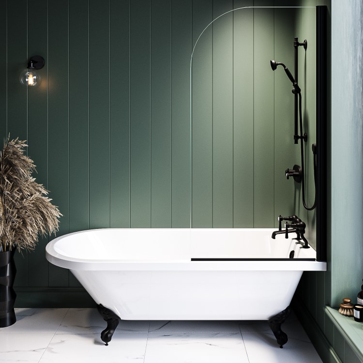 Traditional Black Shower Bath Suite with Toilet & Basin - Park Royal