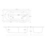 Dee Right Hand P Shape Bath with Front Panel and Screen - 1675 x 800mm
