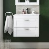 600mm Wall Hung 2 Drawer Vanity Unit with Basin White - Nottingham