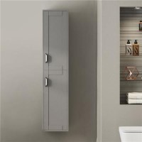 1400mm Wall hung Bathroom Cabinet - Grey Modern Handle - Nottingham Range