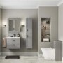 1400mm Wall hung Bathroom Cabinet - Grey Modern Handle - Nottingham Range