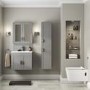 1400mm Wall hung Bathroom Cabinet - Grey Modern Handle - Nottingham Range