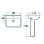500mm Close Coupled Toilet and Basin Full Pedestal Suite - Voss