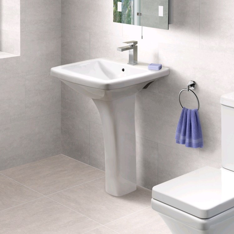 Basin and Full Pedestal - 1 Tap Hole - Modern - Montana