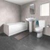 1700mm Straight Bath Suite with Toilet  Basin &amp; Front Panel