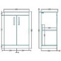 Athena White 600mm Two Door Vanity Unit