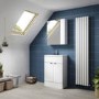 Fusion 600mm White Gloss Freestanding Two Door Vanity Unit