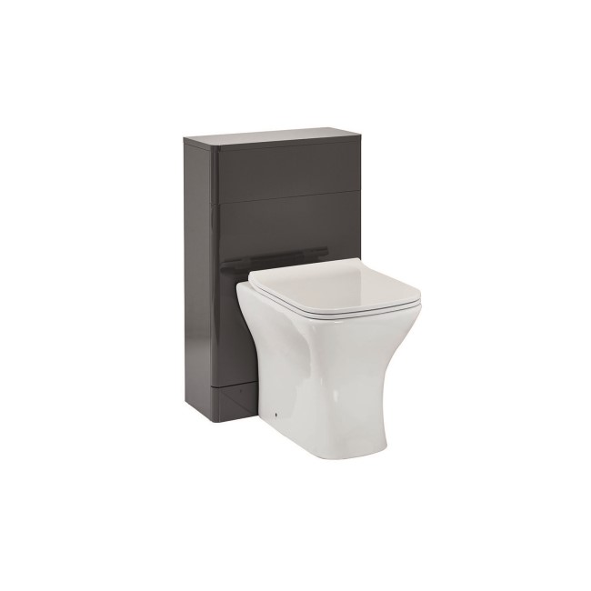 Camborne Back to Wall WC Unit & Austin Back To Wall Toilet - Wolf Grey