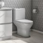 410mm Floor Standing White Gloss Vanity Unit with Close Coupled Toilet Suite - Portland