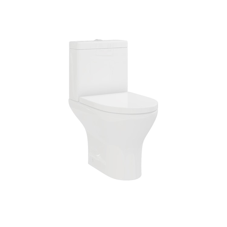 410mm Floor Standing White Gloss Vanity Unit with Close Coupled Toilet Suite - Portland