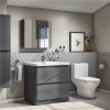 Portland 800 Floor Standing Storm Grey Gloss Vanity Unit with Portland Close Coupled Toilet Suite