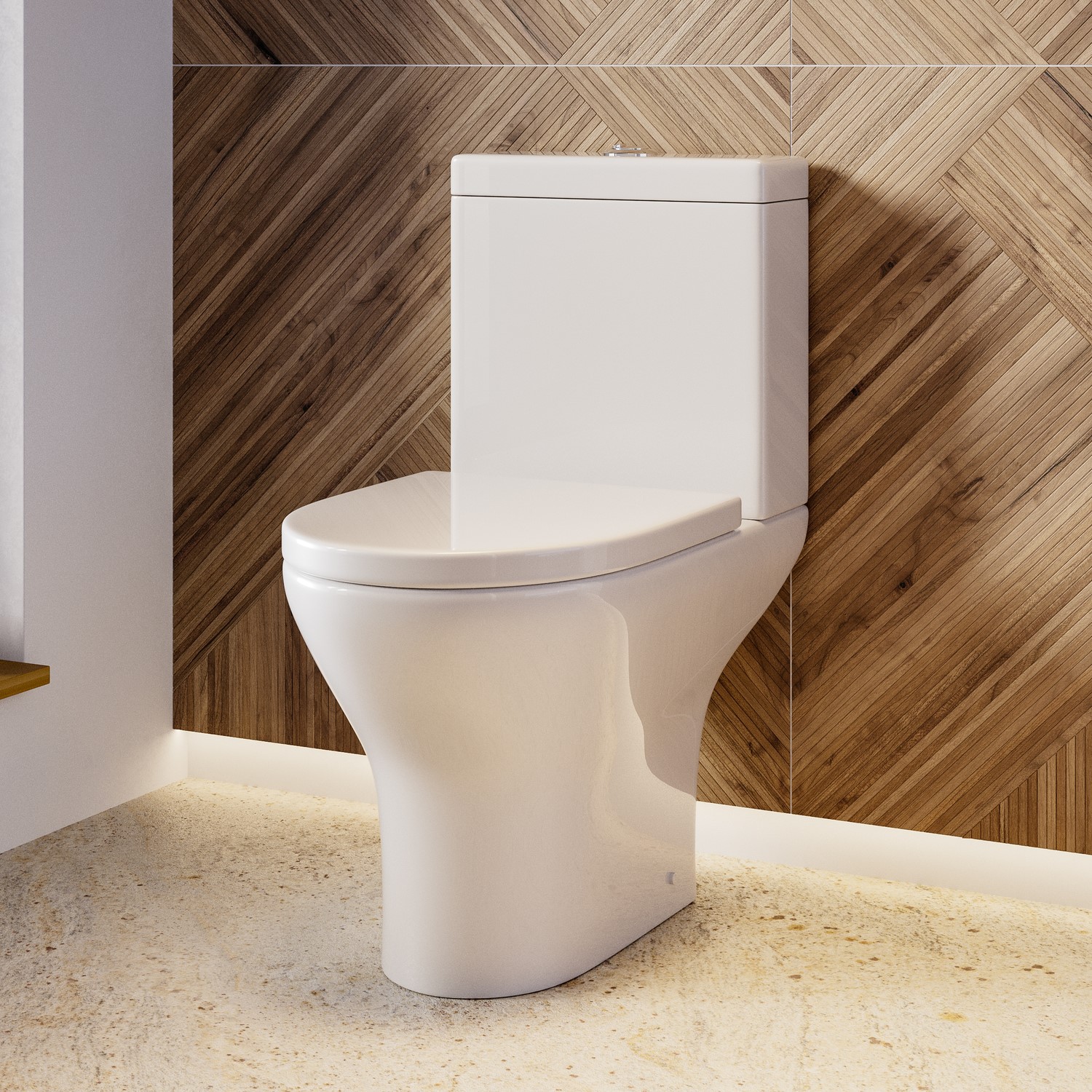 Portland Close Coupled Short Projection Toilet With Soft Close Seat BUN/BeBa_17294/72085