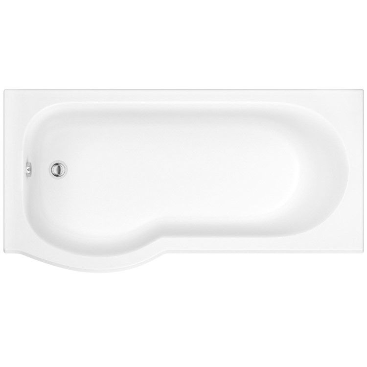 Left Hand P Shaped Bath Suite with Portland Toilet & Basin - Includes Front Panel & Screen 