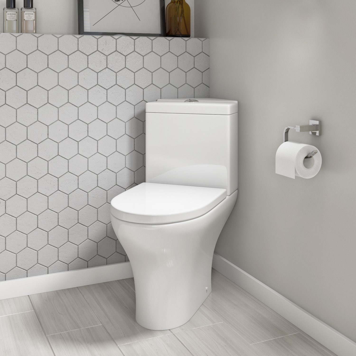 Close Coupled Corner Toilet with Soft Close Seat - Portland