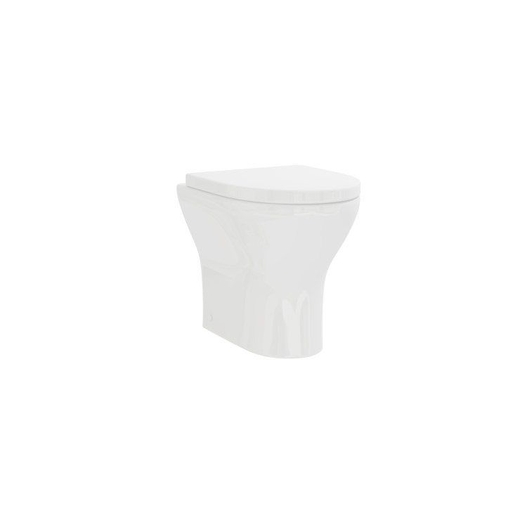 500mm Light Grey Gloss Curved Corner WC Unit with Back to Wall Toilet - Portland