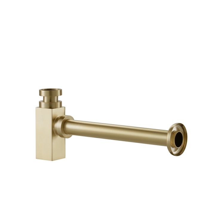 Detroit Wall Hung Basin With Brushed Brass Bottle Trap & Basin Mixer & Waste - Zana