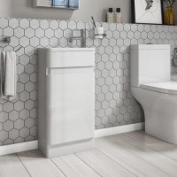 GRADE A1 - 410mm White Cloakroom Vanity Unit with Basin - Portland