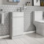 GRADE A1 - 410mm White Cloakroom Vanity Unit with Basin - Portland