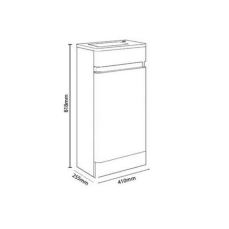 400mm White Cloakroom Vanity Unit with Basin - Portland