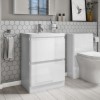 600mm White Freestanding Vanity Unit with Sink - Portland