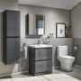 600mm Dark Grey Freestanding Vanity Unit with Basin - Portland