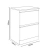 Portland 600mm Floor Standing Vanity Unit - White Gloss Double Drawer
