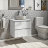 600mm White Wall Hung Countertop Vanity Unit with Basin - Portland