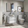 600mm White Wall Hung Countertop Vanity Unit with Basin - Portland