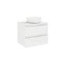 600mm White Wall Hung Countertop Vanity Unit with Basin - Portland
