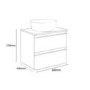 600mm White Wall Hung Countertop Vanity Unit with Basin - Portland