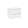 600mm White Wall Hung Countertop Vanity Unit with 2 Drawers - Portland