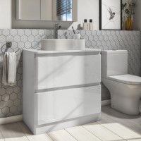 800mm White Freestanding Countertop Vanity Unit with Basin - Portland 800mm White Freestanding Countertop Vanity Unit with Basin - Portland