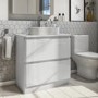 800mm White Freestanding Countertop Vanity Unit with Basin - Portland