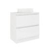 800mm White Freestanding Countertop Vanity Unit with Basin - Portland