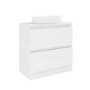 800mm White Freestanding Countertop Vanity Unit with Basin - Portland