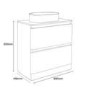 800mm White Freestanding Countertop Vanity Unit with Basin - Portland