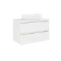 800mm White Wall Hung Countertop Vanity Unit with Basin - Portland