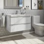 800mm White Wall Hung Vanity Unit with Basin - Portland