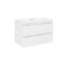 800mm White Wall Hung Vanity Unit with Basin - Portland