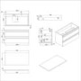 900mm White Wood Effect Wall Hung Countertop Vanity Unit with Basin - Boston