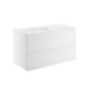 GRADE A1 - 900mm Wall Hung 2 Drawer Vanity Unit with Basin White - Boston