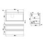 GRADE A1 - 900mm Wall Hung 2 Drawer Vanity Unit with Basin White - Boston